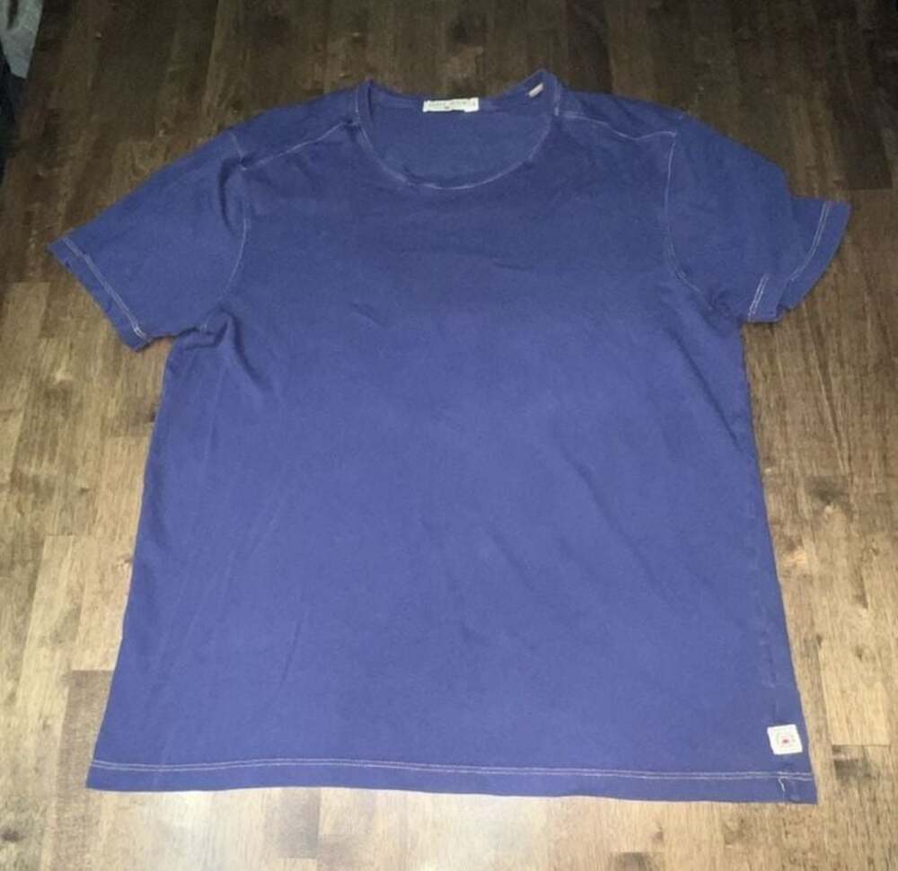 Agave Denim Blue Short Sleeve Crewneck T-Shirt with Contrast Stitching Size XL